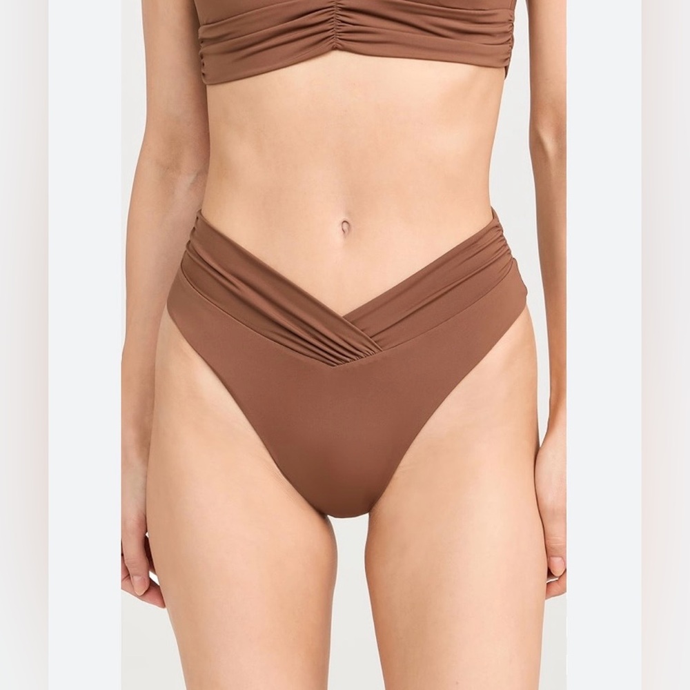 🆕 Free People Riot Swim V-Waist Brown Bikini Bottom only size X large